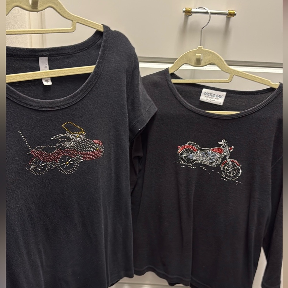 Pair of Spyder Riders tees with stones
